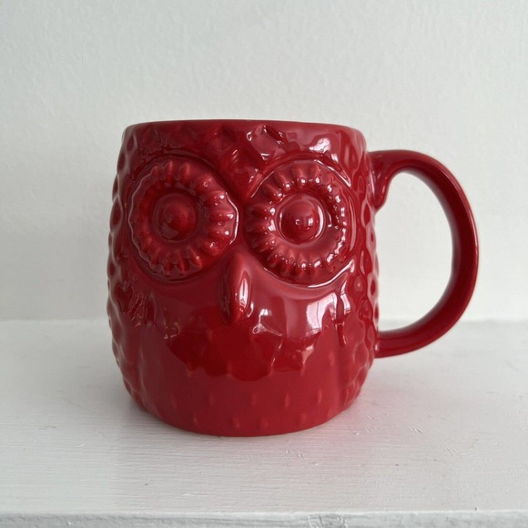 Home Essentials Other - *Clearance* HOME ESSENTIALS Red Owl Mug ~ Quilted Pattern ~ 16 oz